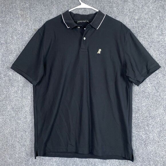 James Bark Polo Shirt Mens Size XXL Black Pima cotton Golf Casual Outdoors - Picture 1 of 9